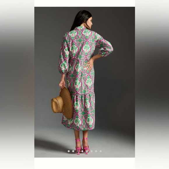 ANTHROPOLOGIE NWT BETTINA TIERED SHIRT DRESS 🍉 - Picture 7 of 9